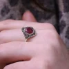 Colimaçon Bagues Avec Pierre-Bague en argent et racine de Rubis