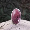 Colimaçon Bagues Avec Pierre-Bague en argent et rhodonite