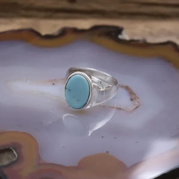 Colimaçon Bagues Avec Pierre | Bagues-Bague en argent et turquoise