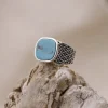 Colimaçon Bagues Avec Pierre | Bagues-Bague en argent et turquoise