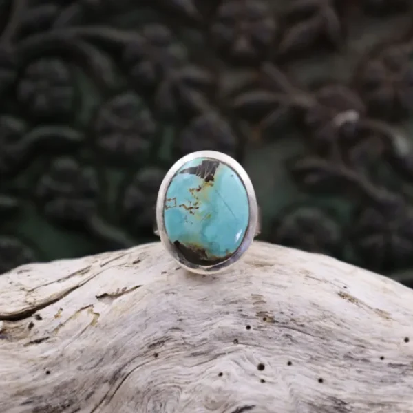 Colimaçon Bagues Avec Pierre-Bague en argent et turquoise