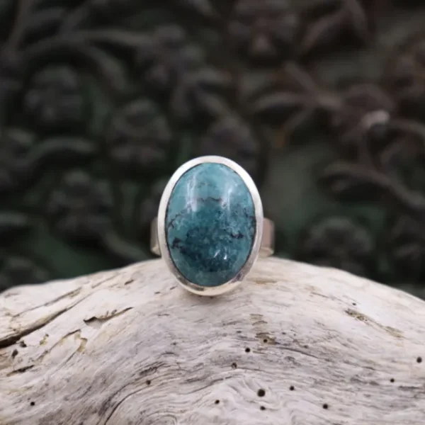 Colimaçon Bagues Avec Pierre-Bague en argent et turquoise