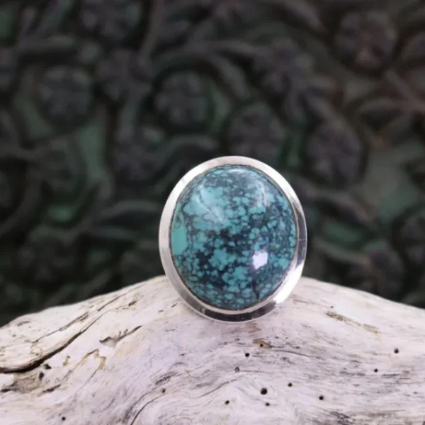 Colimaçon Bagues Avec Pierre-Bague en argent et turquoise