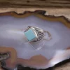 Colimaçon Bagues Avec Pierre | Bagues-Bague en argent et turquoise