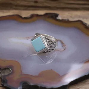 Colimaçon Bagues Avec Pierre | Bagues-Bague en argent et turquoise