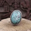 Colimaçon Bagues Avec Pierre-Bague en argent et turquoise