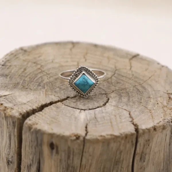 Colimaçon Bagues Avec Pierre-Bague en argent et turquoise howlite