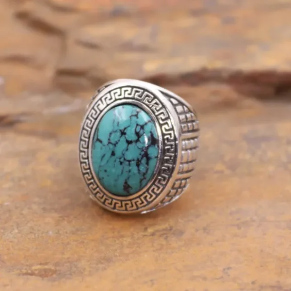 Colimaçon Bagues Avec Pierre | Bagues-Bague en argent et turquoise