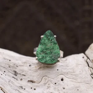 Colimaçon Bagues Avec Pierre-Bague en argent et uvarovite