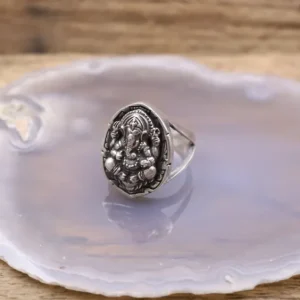 Colimaçon Bagues Sans Pierre-Bague en argent Ganesh