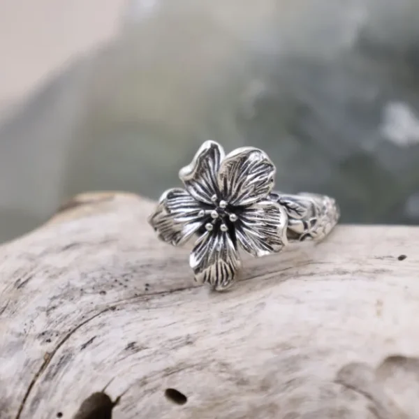 Colimaçon Bagues Sans Pierre-Bague en argent "fleur"