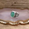 Colimaçon Bagues Avec Pierre | Bagues-Bague "aigle" en argent et agate verte