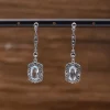 Colimaçon Boucles D'oreilles D'exception-Boucles d'oreilles d'exception en argent, pierre Topaze bleue et marcassites