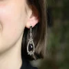 Colimaçon Boucles D'oreilles D'exception-Boucles d'oreilles d'exception en argent avec onyx et marcassites