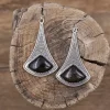 Colimaçon Boucles D'oreilles Avec Pierre-Boucles d'oreilles en argent et obsidienne dorée