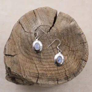 Colimaçon Boucles D'oreilles Avec Pierre-Boucles d'oreilles en argent et pierre de lune