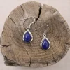 Colimaçon Boucles D'oreilles Avec Pierre-Boucles d'oreilles en argent et lapis lazuli