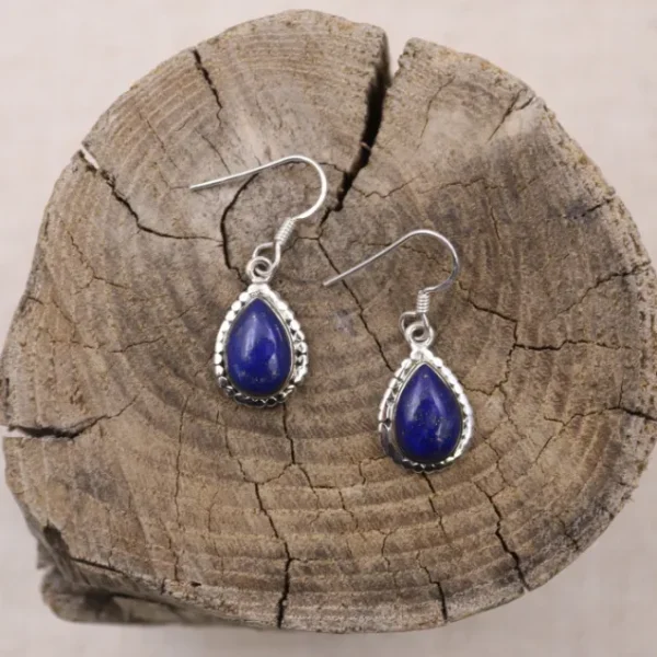 Colimaçon Boucles D'oreilles Avec Pierre-Boucles d'oreilles en argent et lapis lazuli