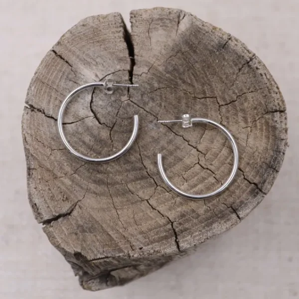 Colimaçon Boucles D'oreilles Sans Pierre-Boucles d'oreilles en argent 25mm