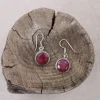 Colimaçon Boucles D'oreilles Avec Pierre-Boucles d'oreilles en argent et racine de rubis