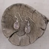 Colimaçon Boucles D'oreilles Avec Pierre-Boucles d'oreilles en argent et quartz rose