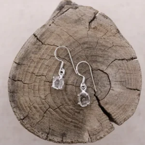 Colimaçon Boucles D'oreilles Avec Pierre-Boucles d'oreilles en argent et diamant d'Herkimer