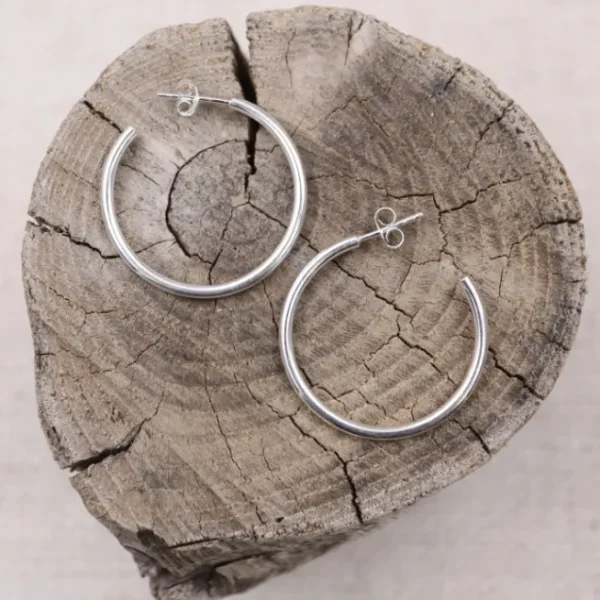 Colimaçon Boucles D'oreilles Sans Pierre-Boucles d'oreilles en argent 30mm