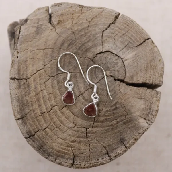 Colimaçon Boucles D'oreilles Avec Pierre-Boucles d'oreilles en argent et tourmaline