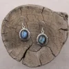 Colimaçon Boucles D'oreilles Avec Pierre-Boucles d'oreilles en argent et labradorite