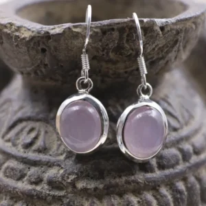 Colimaçon Boucles D'oreilles Avec Pierre-Boucles d'oreilles en argent et quartz lavande