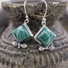 Colimaçon Boucles D'oreilles Avec Pierre-Boucles d'oreilles en argent et malachite