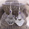 Colimaçon Boucles D'oreilles Avec Pierre-Boucles d'oreilles en argent et améthyste