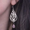 Colimaçon Boucles D'oreilles Avec Pierre-Boucles d'oreilles en argent et quartz rose