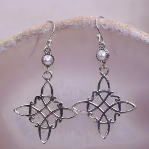 Colimaçon Boucles D'oreilles Avec Pierre-Boucles d'oreilles en argent et perle de rivière