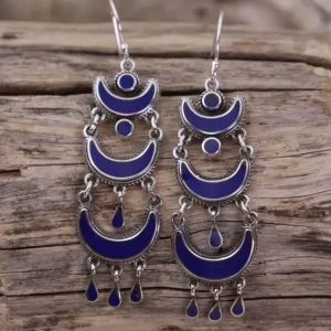 Colimaçon Boucles D'oreilles Avec Pierre-Boucles d'oreilles en argent et lapis lazuli