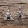 Colimaçon Boucles D'oreilles Avec Pierre-Boucles d'oreilles en argent et grenat