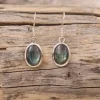 Colimaçon Boucles D'oreilles Avec Pierre-Boucles d'oreilles en argent et labradorite