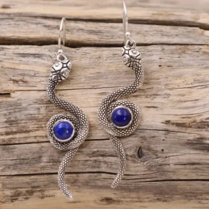 Colimaçon Boucles D'oreilles Avec Pierre-Boucles d'oreilles en argent et lapis lazuli