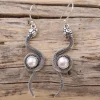 Colimaçon Boucles D'oreilles Avec Pierre-Boucles d'oreilles en argent et perle de rivière