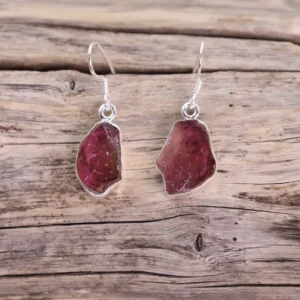 Colimaçon Boucles D'oreilles Avec Pierre-Boucles d'oreilles en argent et tourmaline