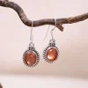 Colimaçon Boucles D'oreilles Avec Pierre-Boucles d'oreilles en argent et pierre de soleil