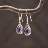 Colimaçon Boucles D'oreilles Avec Pierre-Boucles d'oreilles en argent et améthyste