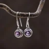 Colimaçon Boucles D'oreilles Avec Pierre-Boucles d'oreilles en argent et améthyste