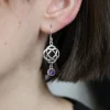 Colimaçon Boucles D'oreilles Avec Pierre-Boucles d'oreilles en argent et améthyste