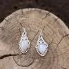 Colimaçon Boucles D'oreilles Avec Pierre-Boucles d'oreilles en argent et pierre de lune