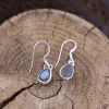 Colimaçon Boucles D'oreilles Avec Pierre-Boucles d'oreilles en argent et labradorite