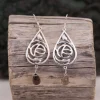 Colimaçon Boucles D'oreilles Avec Pierre-Boucles d'oreilles en argent et quartz fumé