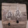 Colimaçon Boucles D'oreilles Avec Pierre-Boucles d'oreilles en argent et onyx