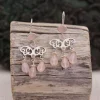 Colimaçon Boucles D'oreilles Avec Pierre-Boucles d'oreilles en argent et quartz rose