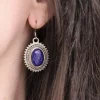 Colimaçon Boucles D'oreilles Avec Pierre-Boucles d'oreilles en argent et pierre lapis lazuli